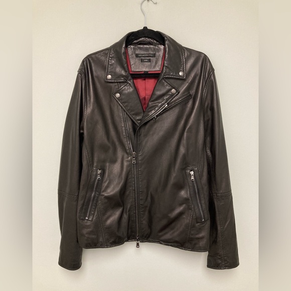 John Varvatos Asymmetrical Leather biker Jacket. Size large - Picture 6 of 9